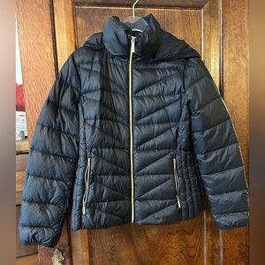 Michael Kors Hooded Black Packable Quilted PufferJacket